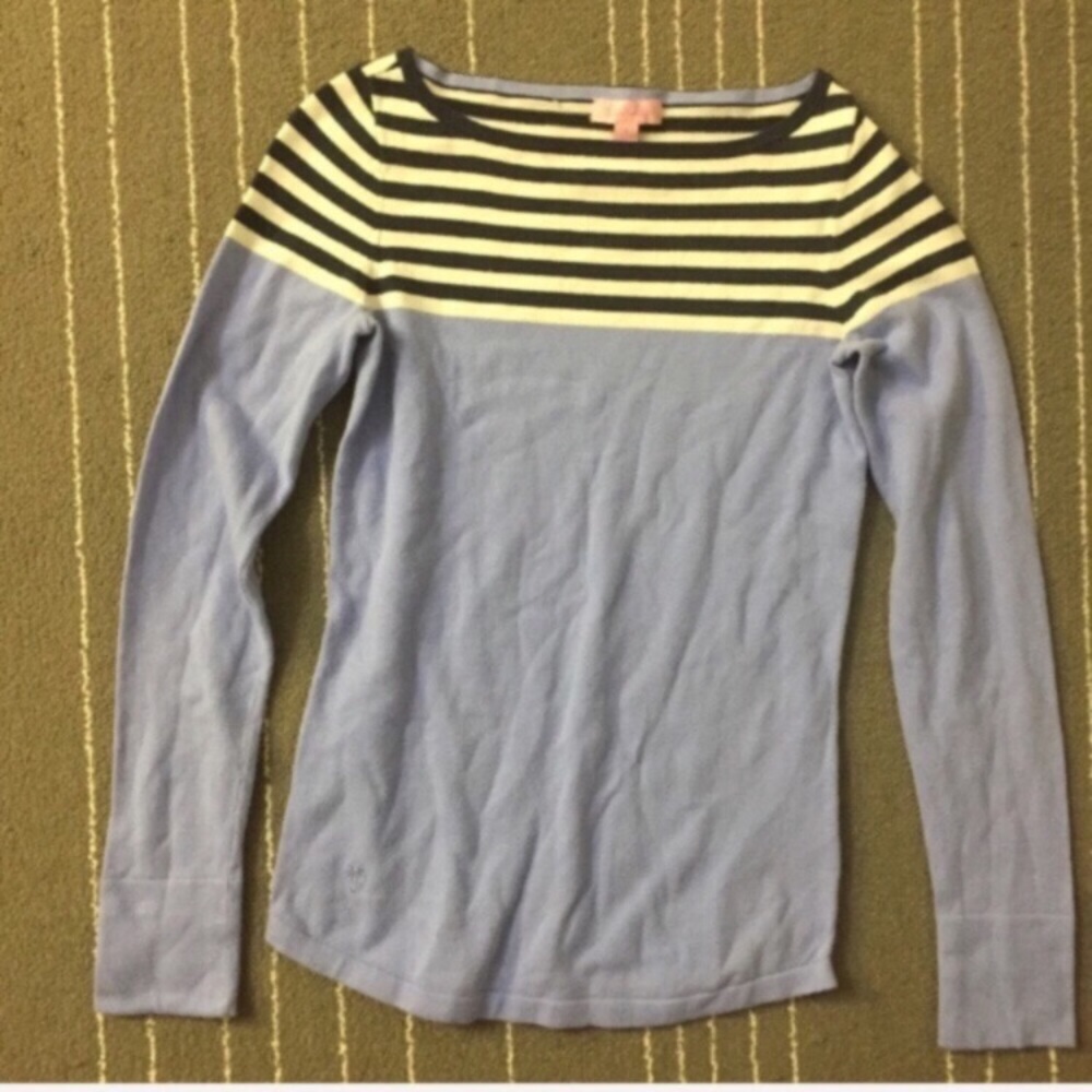Lilly Pulitzer black white stripe lavender sweater